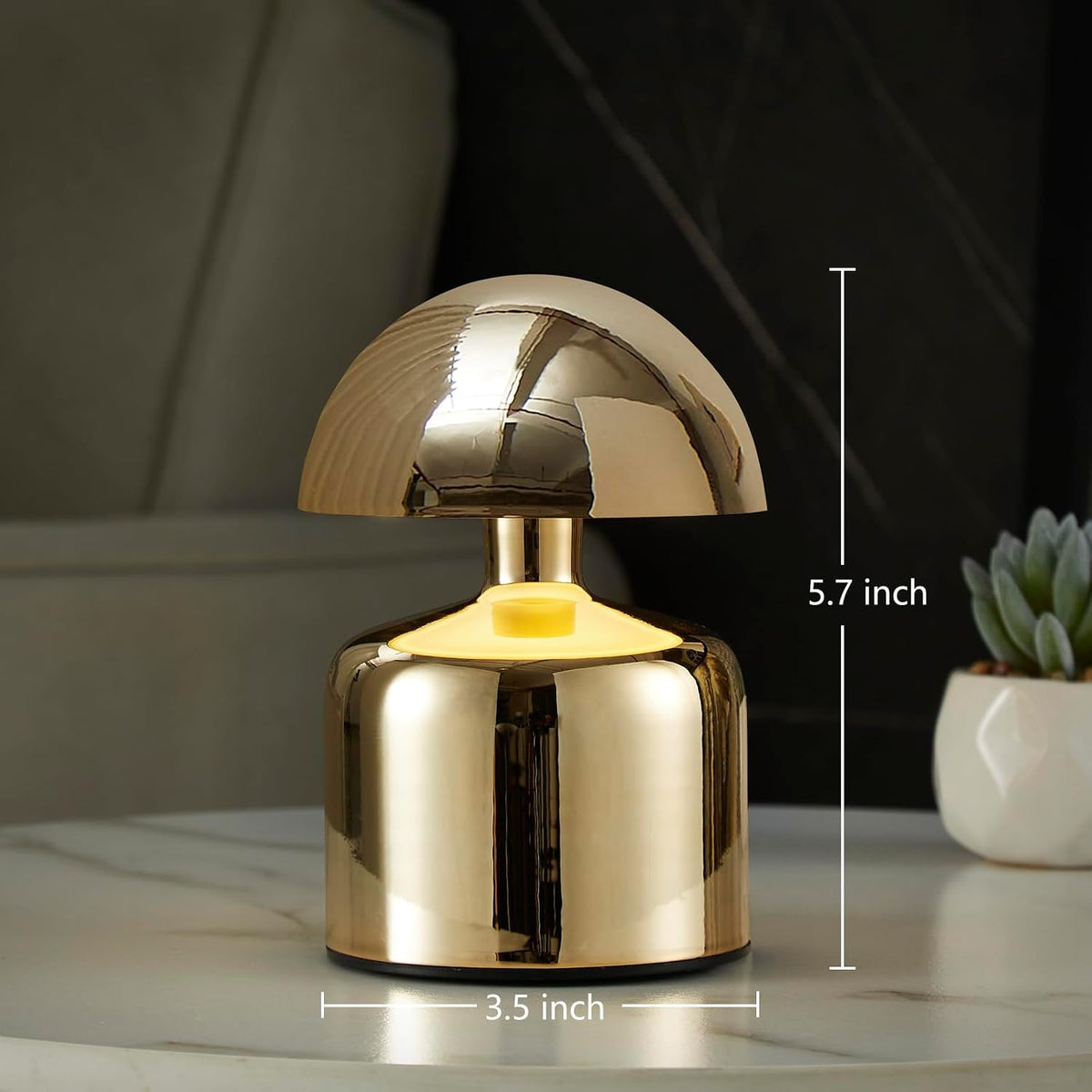 Modern Cordless Mushroom Small Table Lamp