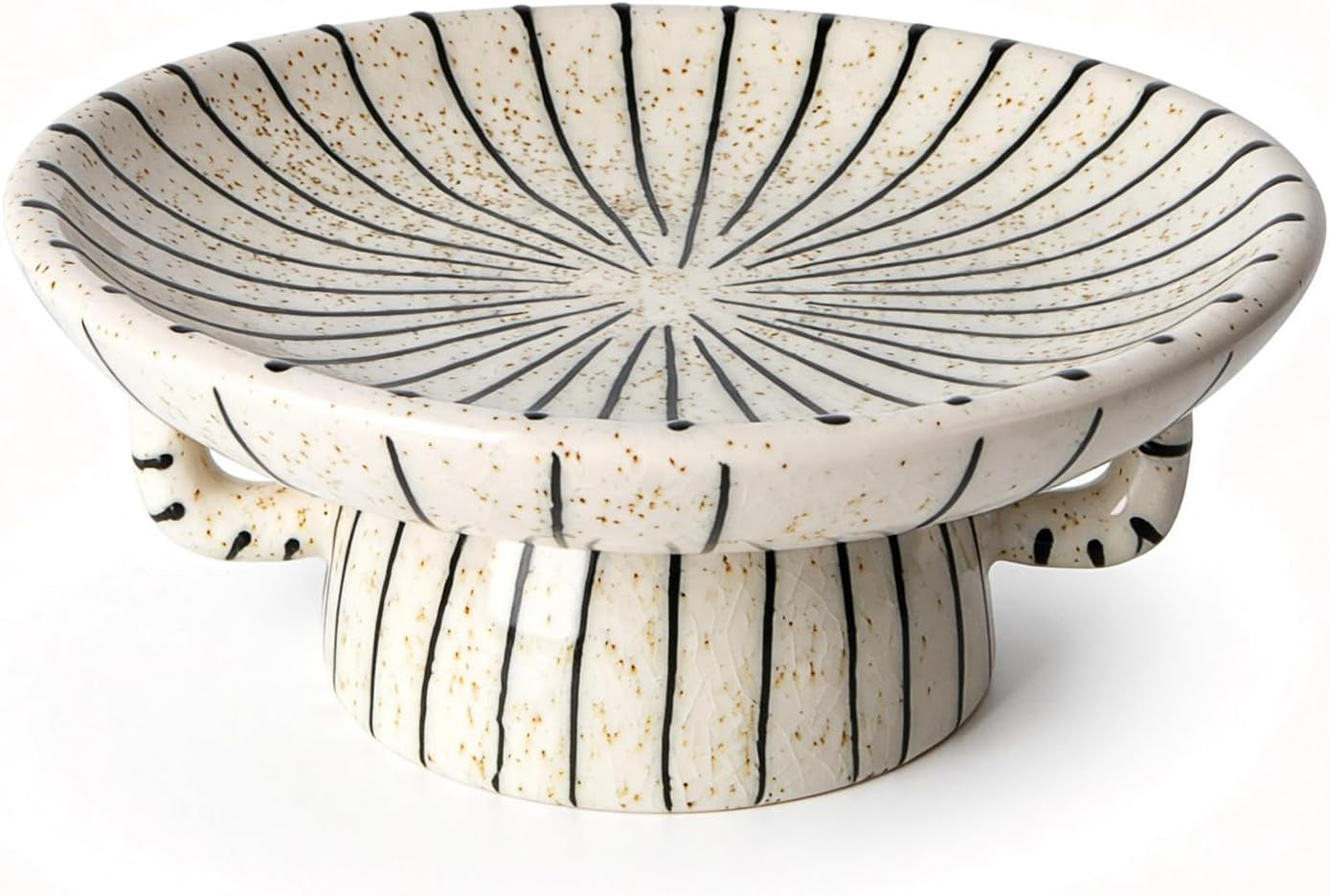 10.5'' Large Decorative Bowls, Handcrafted Ceramic Bowls for Home Decor, Centerpieces for Tables, Chic Key Holder for Entry Table, Unique Hand-Painted Modern Art Deco Bowl