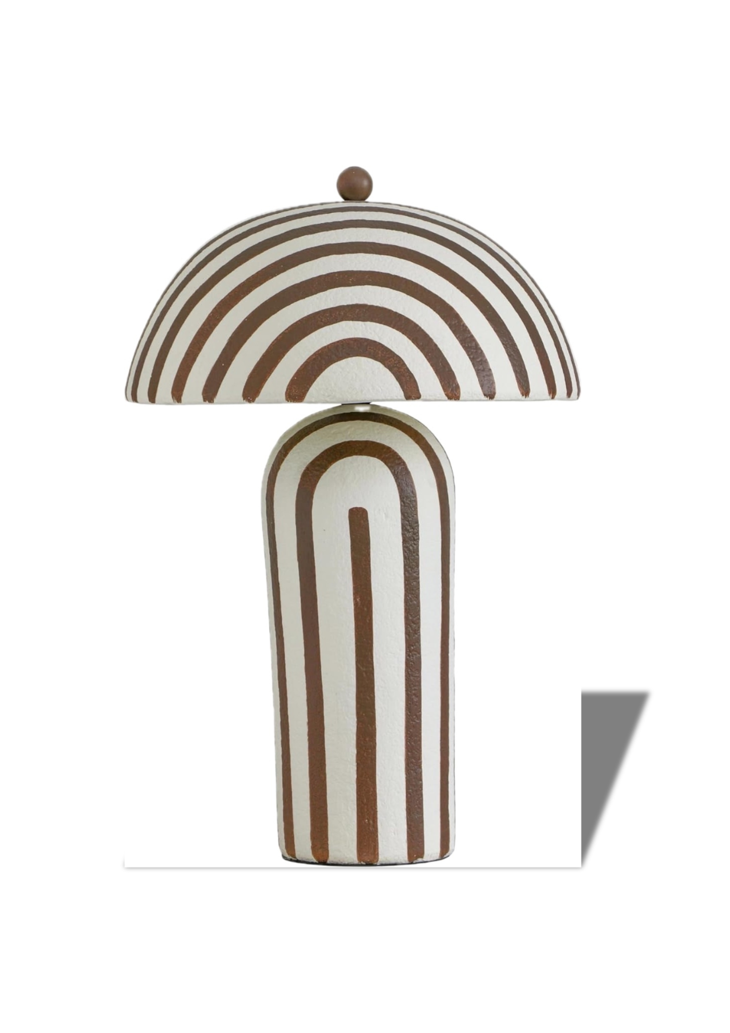 Maiori: Brown Striped Mache Table Lamp