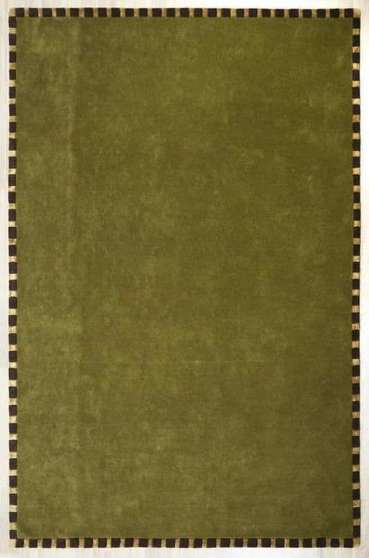 Hand Tufted Olive Green Handmade 100% Nz Soft Wool Area Rug for Living Room Bedroom Kitchen Room Hallway Rugs Etc...10X13 10X17 Feet (4X4 Round)