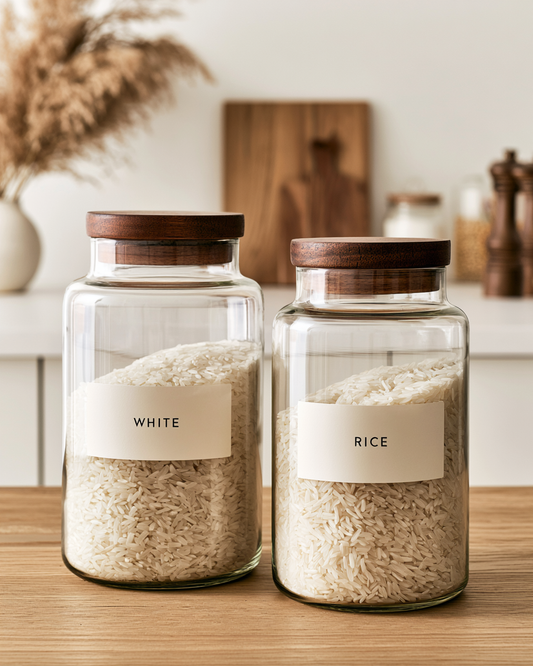 Scandinavian Luxury Large Glass Storage Jar with Airtight Wood Lid – 4000 ml / 1 Gallon