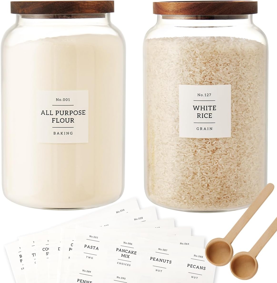 Scandinavian Luxury Large Glass Storage Jar with Airtight Wood Lid – 4000 ml / 1 Gallon