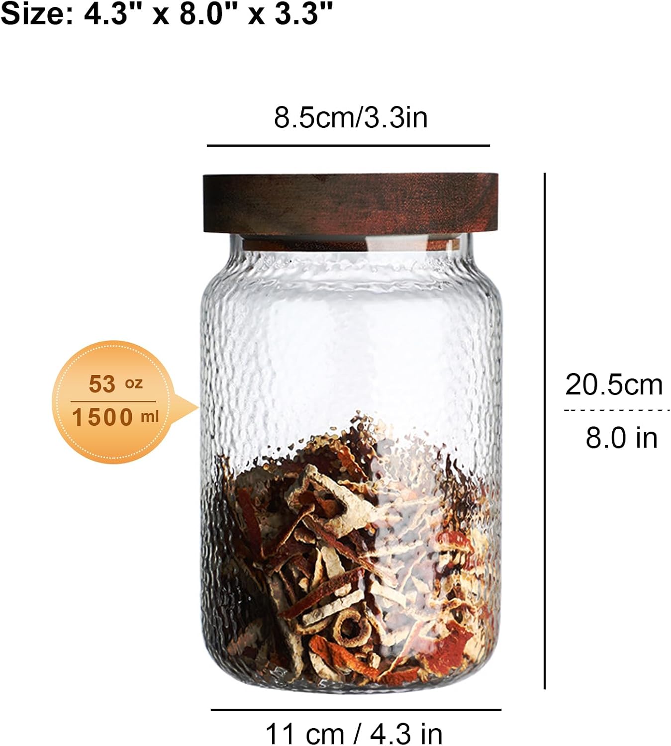 Aura Glass Pantry Jar with Bamboo Lid – 1500 ml