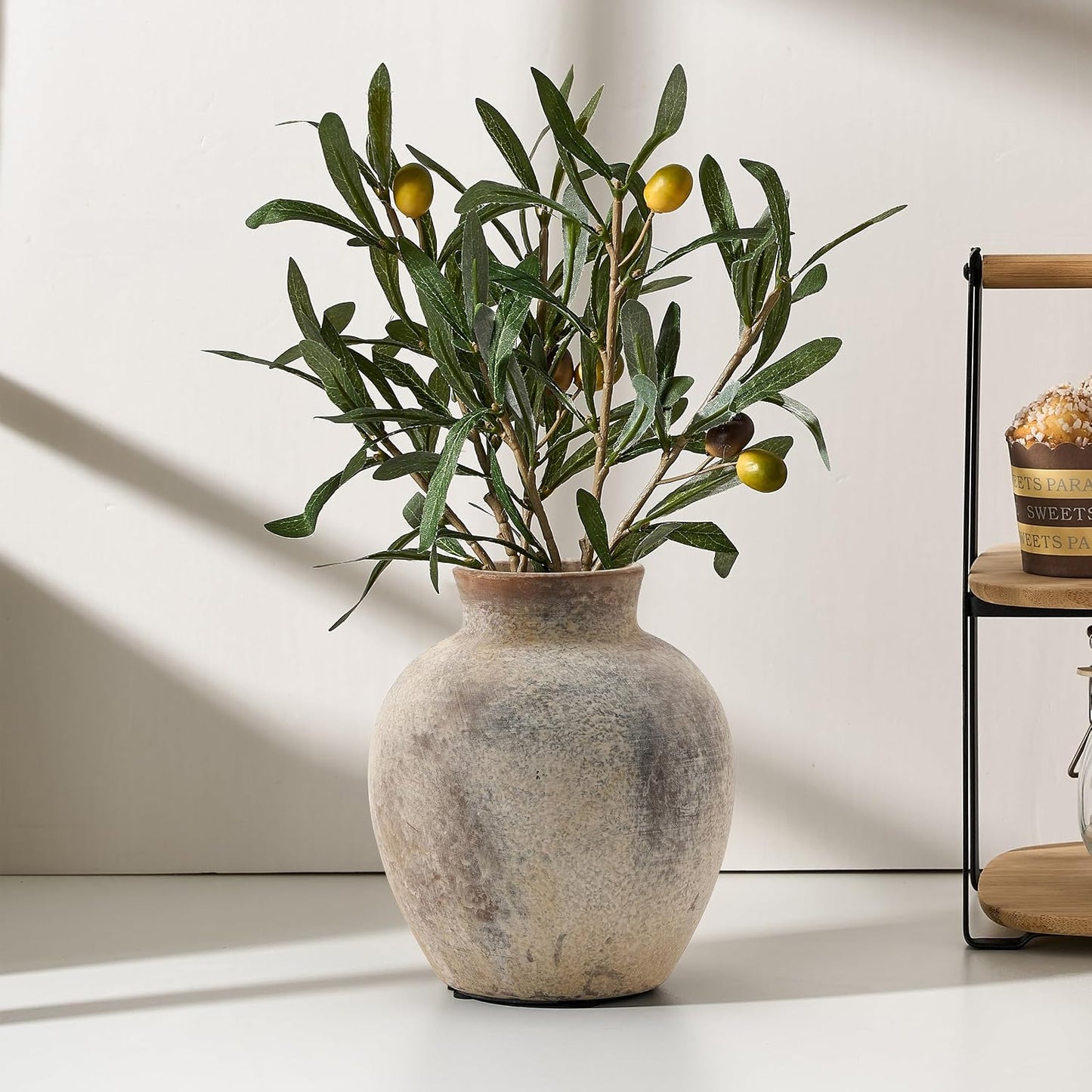 PORCER Rustikale Keramik-Blumenvase