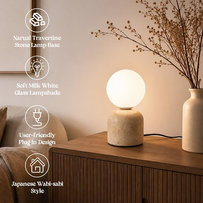 Tina: Travertine Lamp