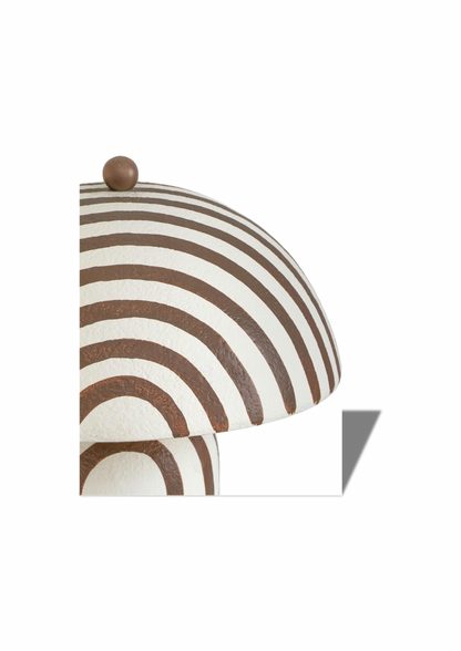 Maiori: Brown Striped Mache Table Lamp