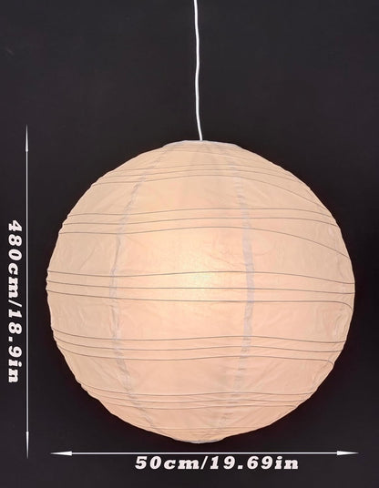 (19.69Inch) Large round Paper Lantern Lamp Shade,White Rice Paper Lamp Shade,Foldable Paper Lantern Lampshade for Home Indoor Living Room,Bedroom,Ceiling Decor
